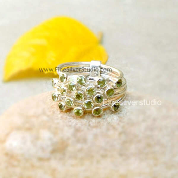 Sterling Silver Peridot Ring August birthstone Ring